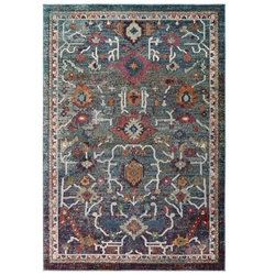 Tribute Every Distressed Vintage Floral 5x8 Area Rug - Multicolored 