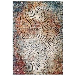 Tribute Ember Contemporary Modern Vintage Mosaic 5x8 Area Rug - Multicolored 