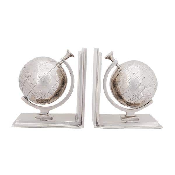 Alum Globe Bookend Set Of Two 