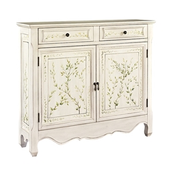 White Hand Painted Two-Door Console 