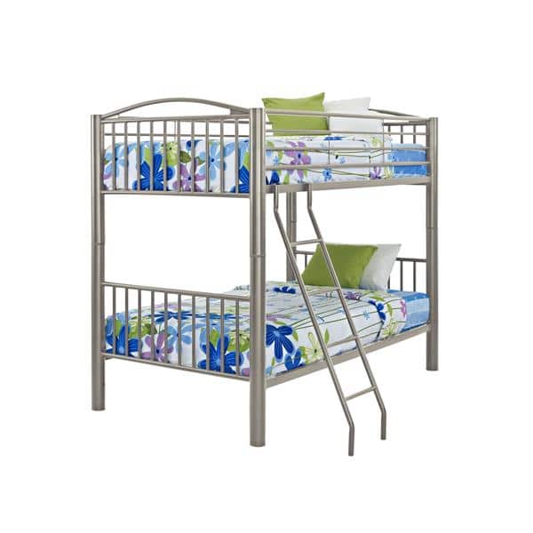 Heavy Metal Pewter Twin Over Twin Bunk Bed 