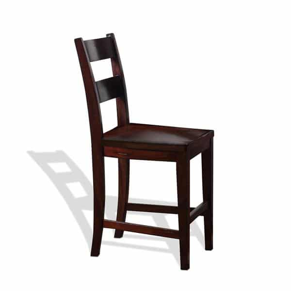 Vineyard 24" Seat Height Ladderback Barstool  - Rustic Mahogany 