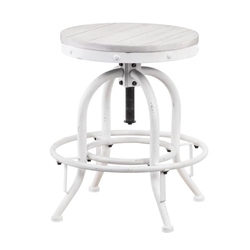 Industrial Adjustable Height Swiveling Stool - White 