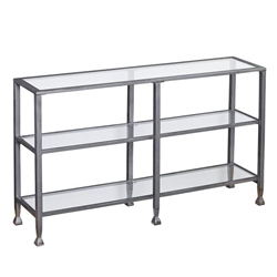Jaymes Metal & Glass 3-Tier Console Table & Media Stand - Silver 