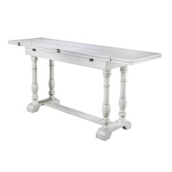 Edenderry Farmhouse Folding Trestle Console to Dining Table - Distressed White 