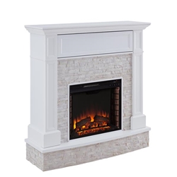Tennyson Electric Fireplace, Tennyson Ivory Electric Fireplace With Bookcases South Africa