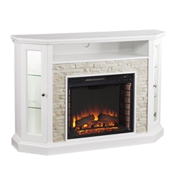 Redden Corner Convertible Electric Media Fireplace - White 