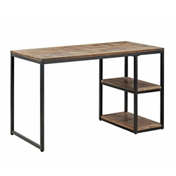 Garviston Reclaimed Wood Writing Desk - Rustic Black With Distressed Fir 