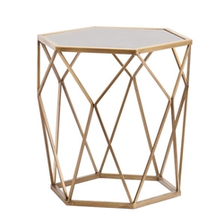 Joelle Geometric Accent Table - Gold 