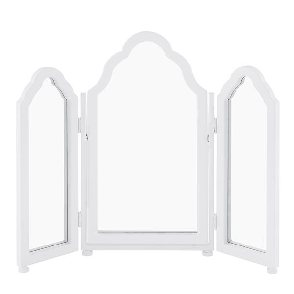 Archlyn Tri Fold Vanity Mirror White, Folding Vanity Mirror