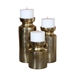 Amina Antique Brass Candleholders Set of 3 - UTT1712