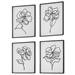 Bloom Black White Framed Prints Set of 4 - UTT2745