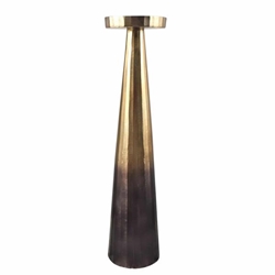 Aluminum 22" Pillar Holder - Ombre Gold and Brown 