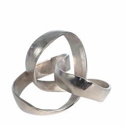 Aluminum Knot Sculpture - 7"- Silver Matte 
