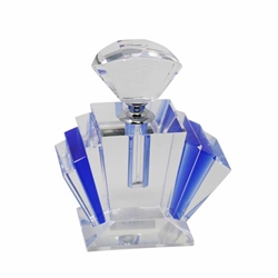 Blue Crystal Perfume Bottle 4.75" 
