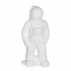 Ceramic 12" Astronaut Statuette- White 