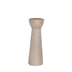 Ceramic 12" Bead Candle Holder Champagne 