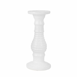Ceramic 15" Candle Holder - White Stripe 