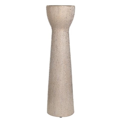 Ceramic 16" Bead Candle Holder Champagne 