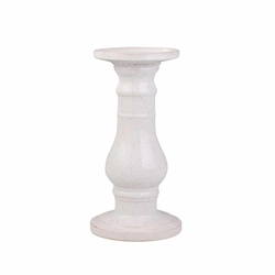 Ceramic 18" Candle Holder - White Speckle 