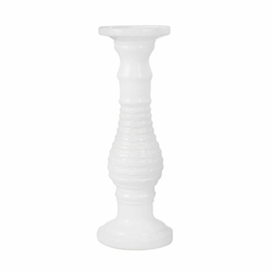 Ceramic 18" Candle Holder - White Stripe 