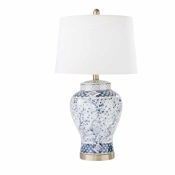 Ceramic 27" Ginger Jar Table Lamp -Blue & White 