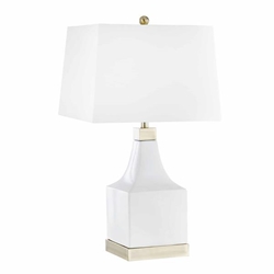 Ceramic 30" Square Base Table Lamp - White 
