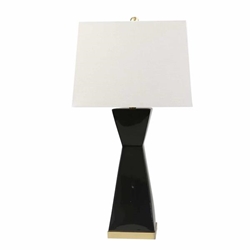 Ceramic 34" Hourglass Table Lamp - Black 