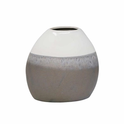 Ceramic 9.25" Vase -  Multicolor Gray 