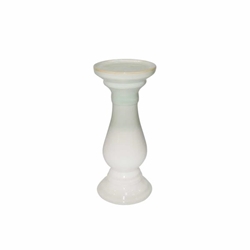 Ceramic 9.75" Candle Holder - Green & White 