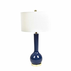 Ceramic Skinny Table Lamp 32"- Navy Blue 