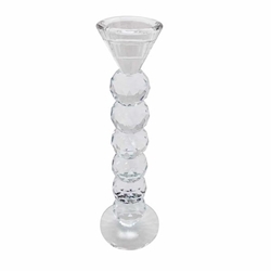Glass 10.25" Candle Holder - Clear 
