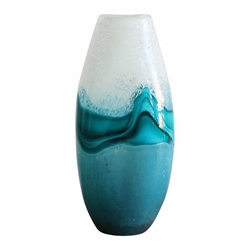 Glass 17"H Vase -  Green Mix 