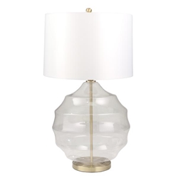 Glass 32" Irregular Globe Table Lamp - Clear 