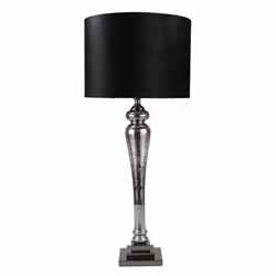 Glass 37" Pillar Table Lamp - Murcury Black 