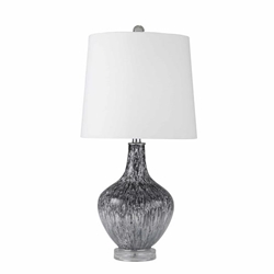 Glass Teardrop Table Lamp 28"H- Black and White 