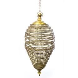 Gold Metal Hanging Lantern 