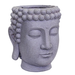 Gray Buddha Head - Planter 