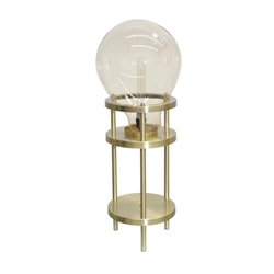 Metal  & Glass 31" Bulb Table Lamp - Amber & Gold 
