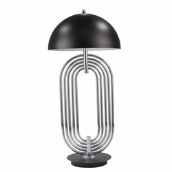 Metal 28" Art Deco Table Lamp -Silver 