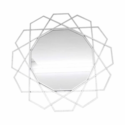 Metal 35" Geometric Mirror - Silver 