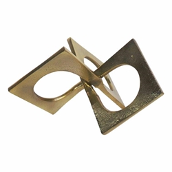 Metal 9" Linked Square Deco- Gold 