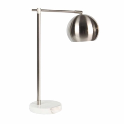 Metal Round Task Table Lamp 22"- Silver 