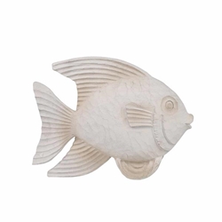 Resin 10" Fish Figurine - White Wash 