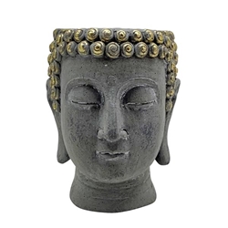 9" Buddha Head - Planter- Gray 