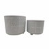 Set of 2 Ceramic Diamond Footed Planter 10 & 12"- Gray Style A