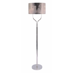Stainless Steel 59"  Floor Lamp - Double Bulb- Silver 