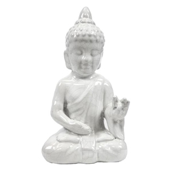 White Ceramic Seated Buddha 