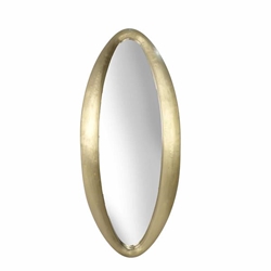 Wood & Brass Clad- 64" Oval Wall Mirror - Gold 
