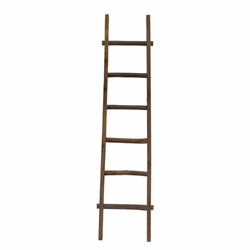 Wooden Decorative 76" Ladder-  Brown 